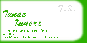 tunde kunert business card