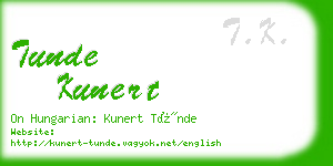 tunde kunert business card